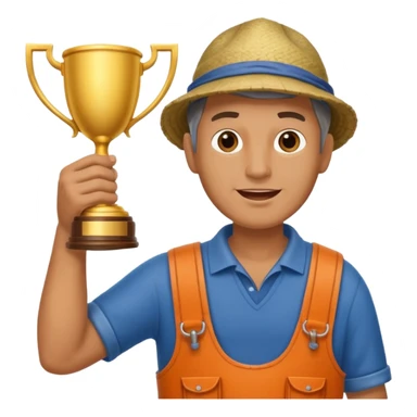 man fisherman holding a trophy cup sticker