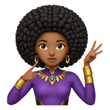 Black girl with Afro doing the wakanda forever gesture sticker