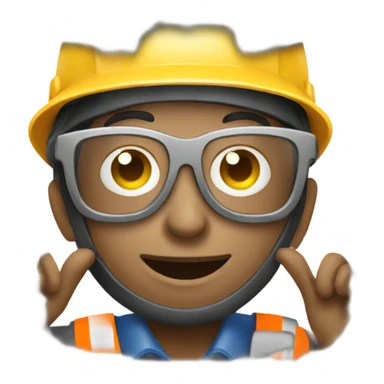 person who wearing hardhat is taking picture  sticker