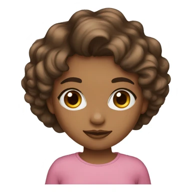 brownskin girl medium wavy hair wide set eyes eyebags sticker