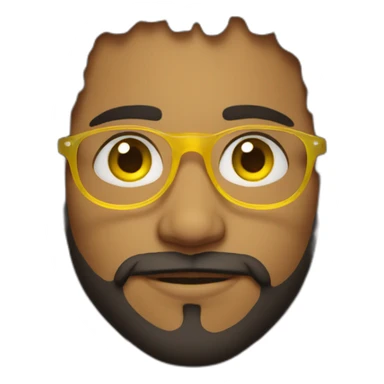 Young Indian Adult male with yellow glass spectacle, beard and curly hair sticker