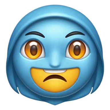 Sadece mavi renkte olan bir fransız kornası sticker