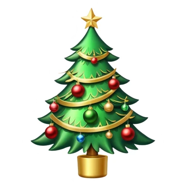 festive Christmas tree with ornaments sticker