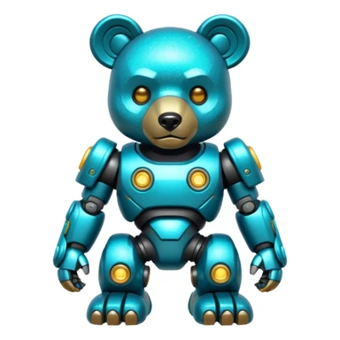 glitter mech bear cian cyberpunk sticker