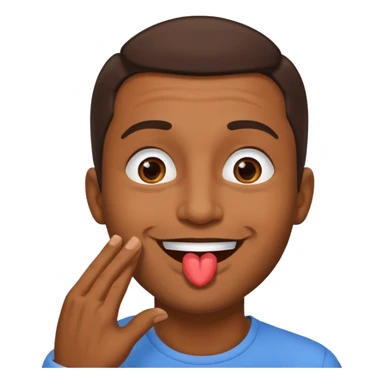 Un homme brun qui envoi un bisous sticker