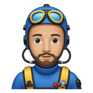 Moroccan Male 38 short beard, scuba diving sticker