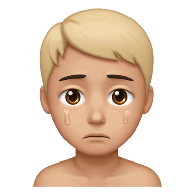 Sad face with a tear  sticker