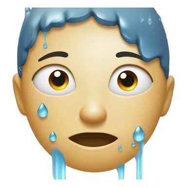 Face covered in liquid sticker