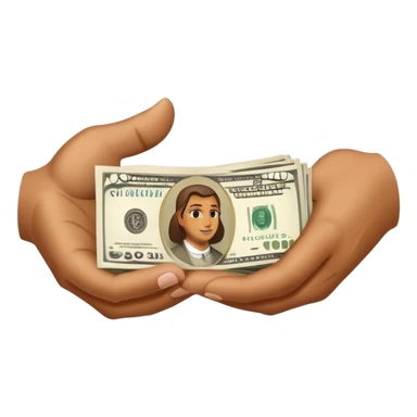 giving money from hand to hand sticker