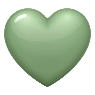 sage green heart with transparent bg  sticker