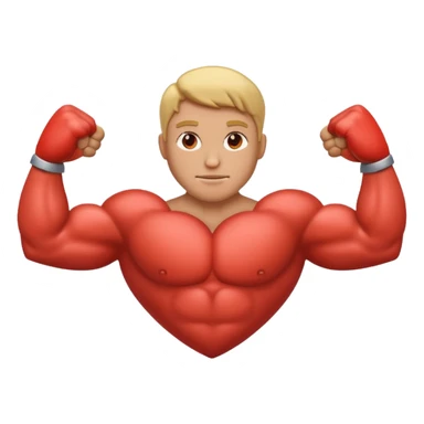 Corazón con dos brazos fuertes sticker