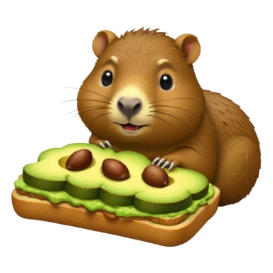 Capybara eating avocado toastc sticker