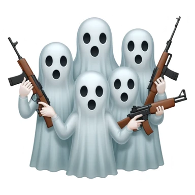 Fantasmas con un fusil y haciendo está señas con la mano 🤙 sticker