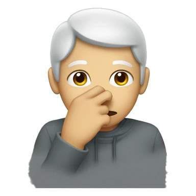 person picking nose sticker