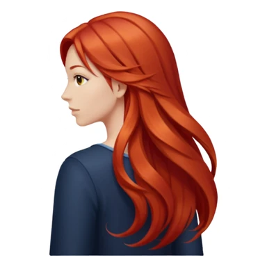 long redhead hair woman back sticker