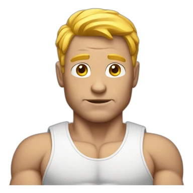 white man with muscles sticker