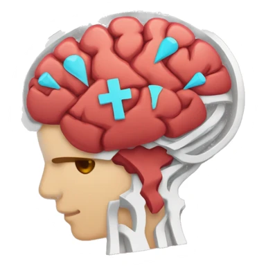 corazón con cerebro y el símbolo de Psicología  sticker