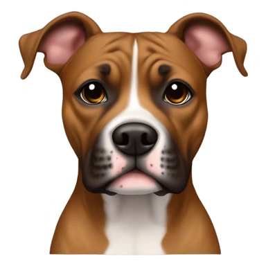 French boxer cross staffie dog brown colour sticker
