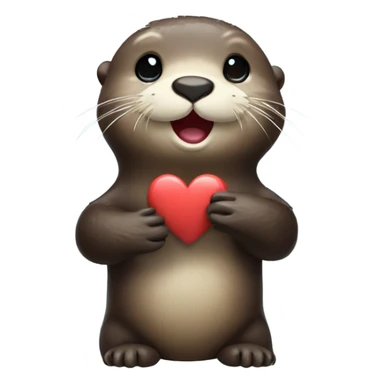Sea otter giving a heart sign with his hands  sticker