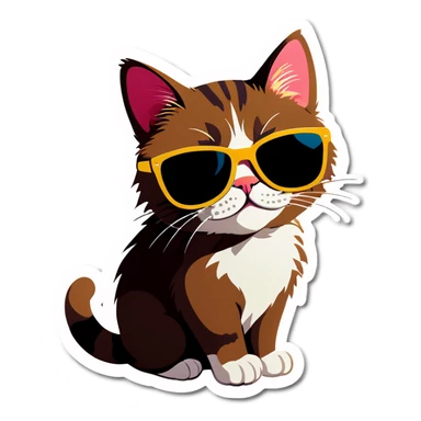 Cat with sunglassesl sticker