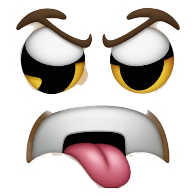 Angry face with the tongue out sticker