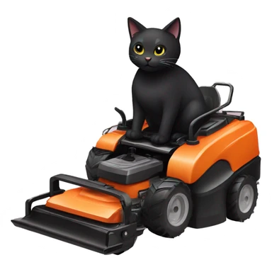black cat pushing a lawnmower sticker