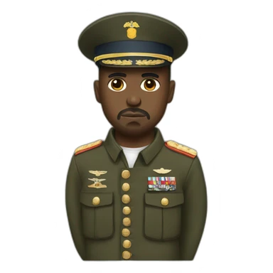 Kanye West military uniform and hat sticker