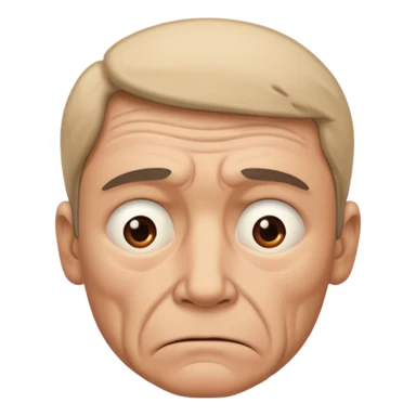 Make a sad face that has a body which is a man sticker