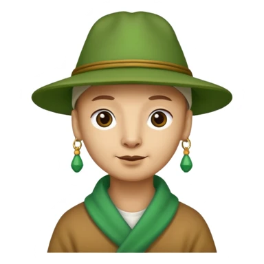 Lama and hat green sticker