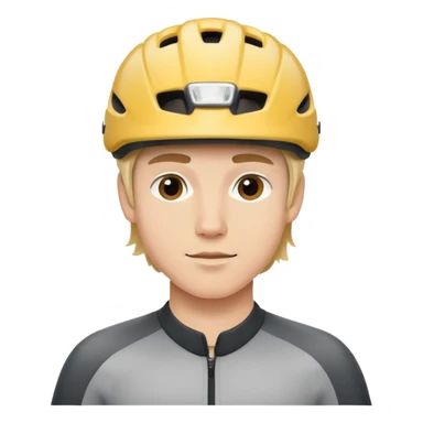 joven rubio con casco de bicicleta sticker