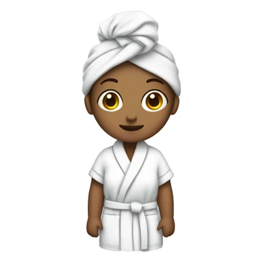A girl in a bathrobe and with a towel on her head sticker