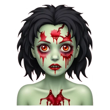 Mulher zumbi com pés escura ferimentos e um cabelo crespo cabelo preto  sticker