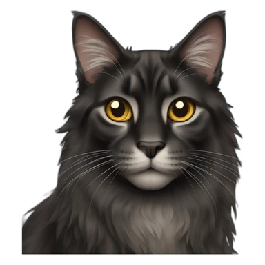 black mainecoon cat sticker
