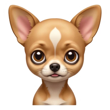 Cinematic Meme-Worthy Grumpy Fawn Short Haired Chihuahua Portrait Emoji, Head held high but eyes filled with dramatic disappointment, smooth fawn fur with a sleek finish, deeply furrowed brow forming an unmistakable scowl, floppy ears slightly angled back in disapproval, piercing dark eyes glaring with pure exasperation, Simplified yet hilariously over-exaggerated features, highly detailed, glowing with an aura of supreme annoyance, high shine, exhausted yet judgmental, stylized with an almost regal pettiness, bright but brooding, soft glowing outline, capturing the essence of a pup that has seen it all and is thoroughly unimpressed, so meme-worthy it feels like it could instantly become the next viral sensation of grumpiness! sticker