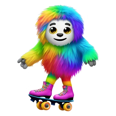 a skating rainbow yeti  sticker