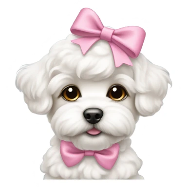 Schichon puppy pink bow sticker