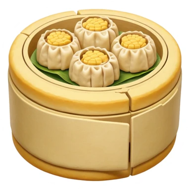 siu mai (a type of dim sum, just 1 cube of white color fish patty wrapped by yellow dough, leaving only the top part unwrapped, shape looks like short cylinder shape) sticker