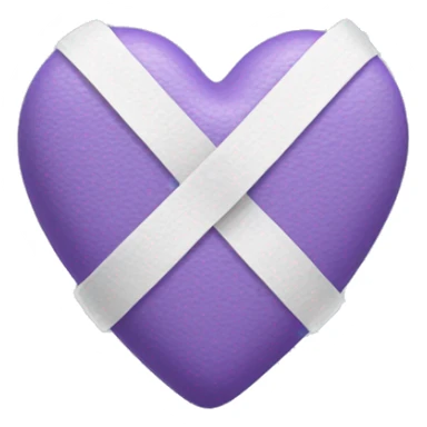 emoji of a violet heart similar to 💜with a healing bandage and have a white or light gray bandage wrapped around it, like this emoji❤️‍🩹. The bandage should be positioned diagonally across the heart, giving the appearance that the heart is being healed.  sticker