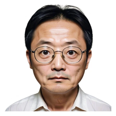 Park Ju-un is a middle-aged man, around 45 years old, with tired eyes that carry the weight of a lifetime of struggles. His thin-framed glasses sit slightly crooked on his nose, one lens showing a faint crack from an earlier scuffle. His black hair, streaked with strands of gray, is unkempt and damp with sweat.

His face is gaunt, with deep wrinkles lining his forehead and around his mouth, evidence of years of stress and hardship. He wears the standard green Squid Game tracksuit (#369), but his jacket is slightly loose on his thin frame, and the collar is stained with sweat. His hands, slightly calloused from years of office work, tremble as he grips the small needle.

His posture is hunched, his movements cautious—a man who has always played life safely but now faces a game with no second chances. sticker