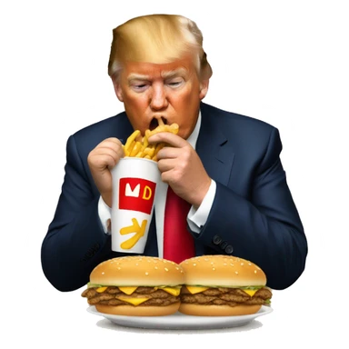 Trump eating McDonalds sticker
