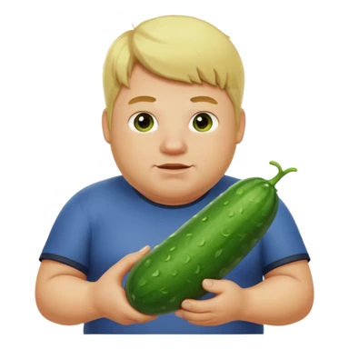 make a cucumber gamer, blonde and fat, male. show cucumbers sticker
