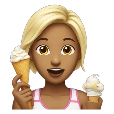 girl eat ice cream sticker