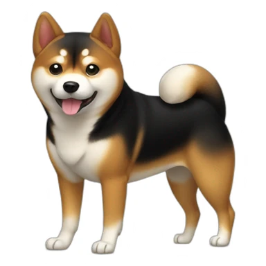 shiba inu black tan sticker