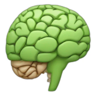 generate a brain enodzi in the apple style with the side wiew sticker