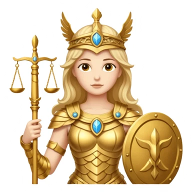 athena goddess, with scales of justice sticker