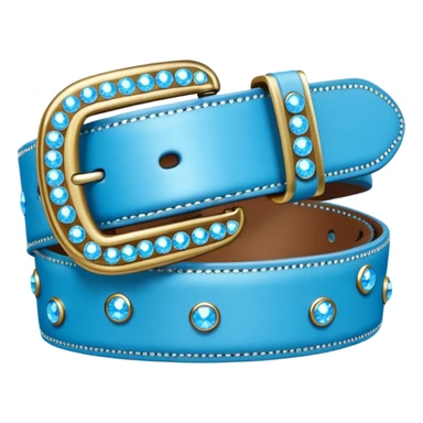 a bedazzled sky blue belt sticker