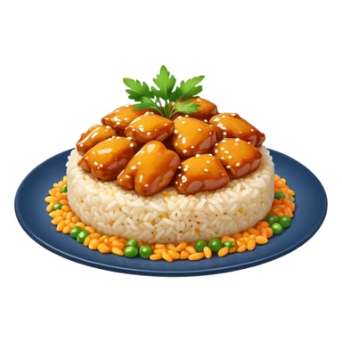 Orange chicken and fried rice sticker