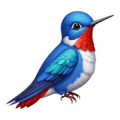 beija-flor como pluma azul e pé vermelho sticker