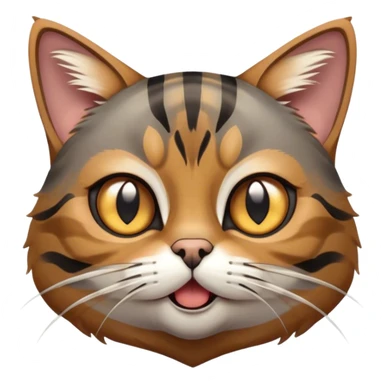 Cinematic Comical Grey and Black Brown Tabby Cat Portrait Emoji, Head tilted dramatically with an exaggeratedly shocked or offended expression, sleek grey-brown fur with bold black tabby stripes, wide amber eyes filled with exaggerated disbelief, Simplified yet hilariously expressive features, highly detailed, glowing with a slightly sassy glow, high shine, dramatic yet playful, stylized with an air of attitude, bright and endearing, soft glowing outline, capturing the essence of a sassy and over-the-top feline, so meme-worthy it feels like it could side-eye its way into internet fame instantly! sticker