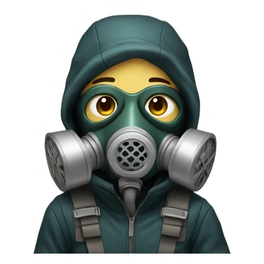 gas mask boy sticker